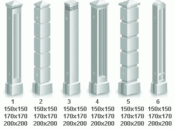 Столбы для заборов бетонные Столбы для заборов бетонные